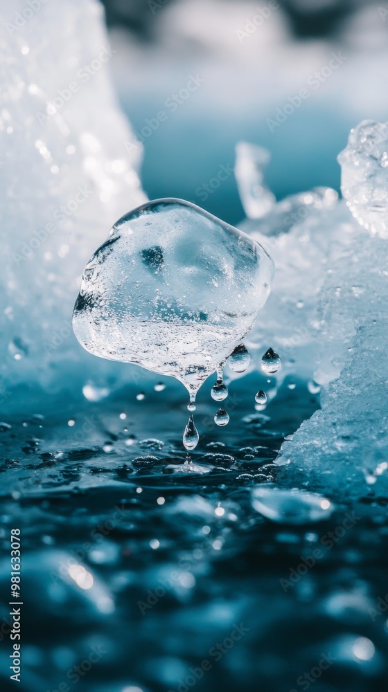 custom made wallpaper toronto digitalMelting ice with water droplets in blue