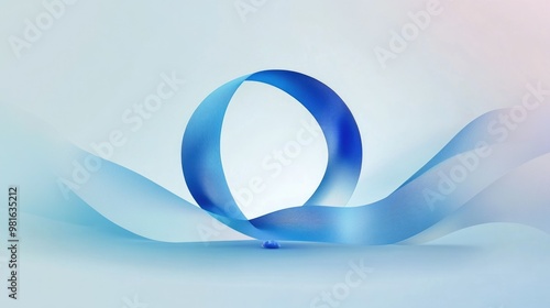 flowing blue ribbons in a circle shape, symbolizes balance, harmony and health. World Diabetes Day and Health Awareness concept. AI