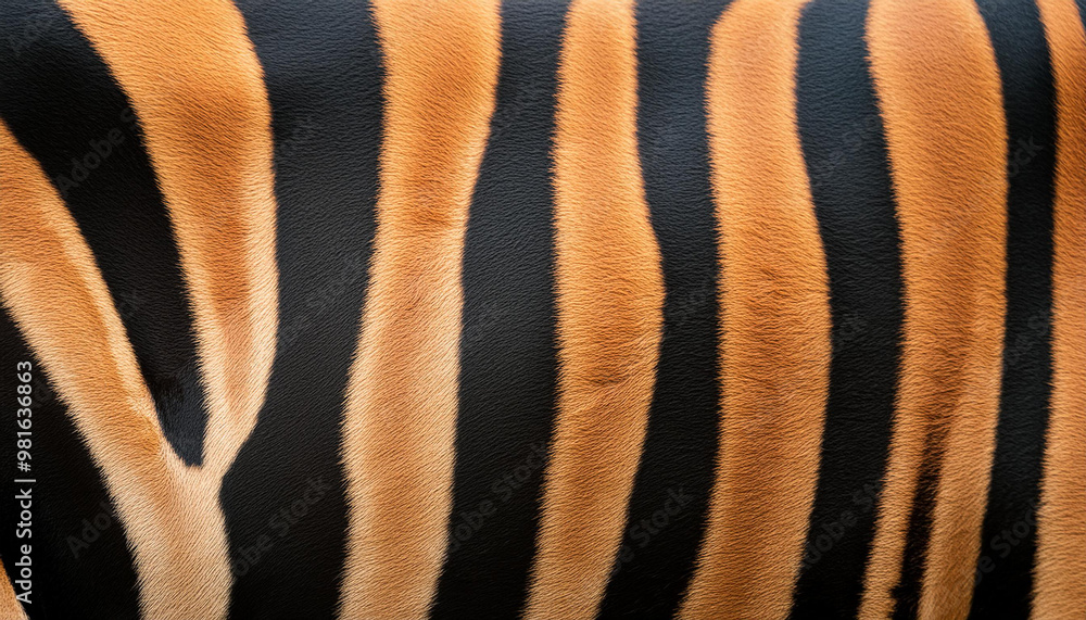 Tiger stripes showing the unique pattern and texture of their fur. Tiger stripes showing the unique pattern and texture of their fur.