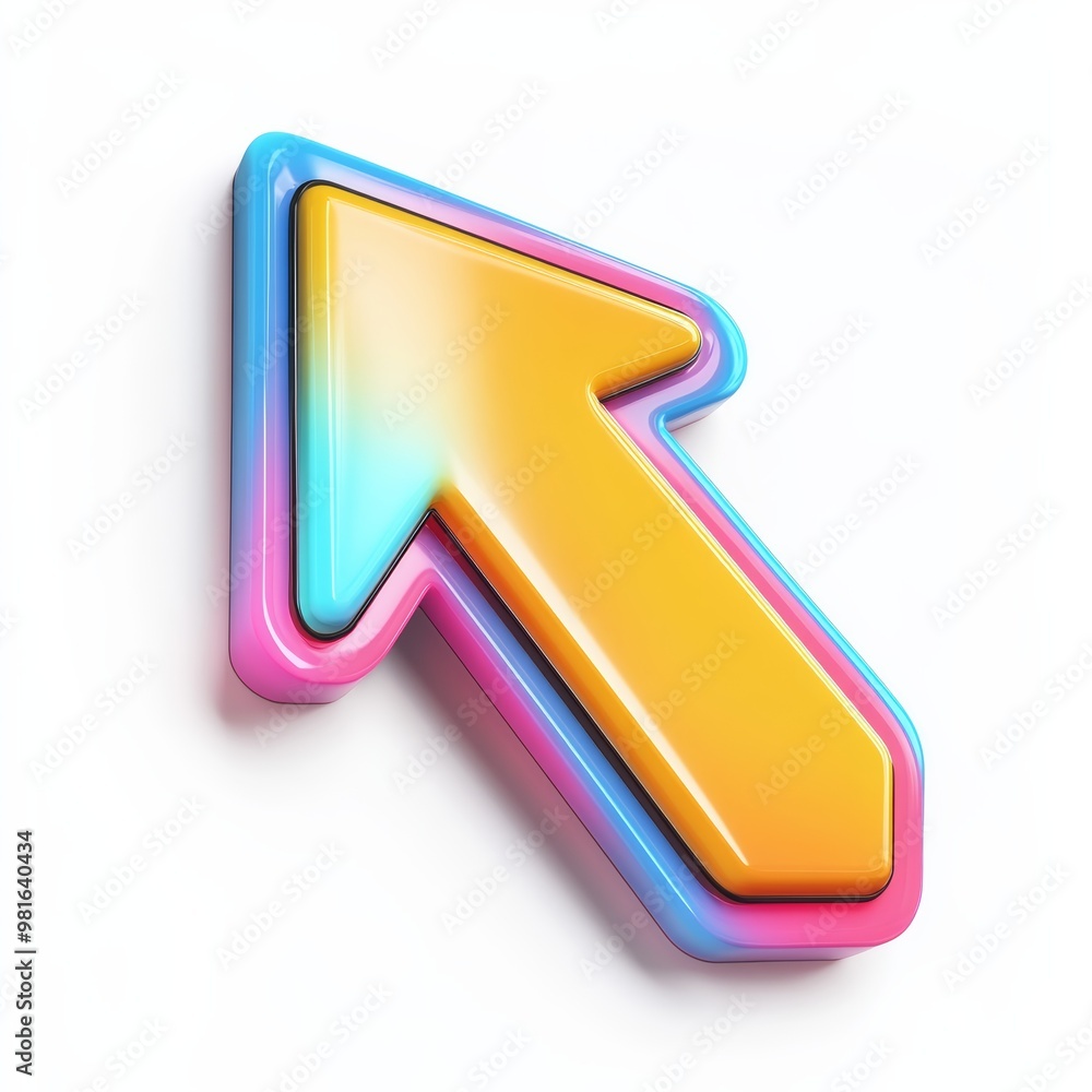 3D Cartoon Navigation Arrow Icon with Rounded Edges 3D Cartoon Navigation Arrow Icon with Rounded Edges