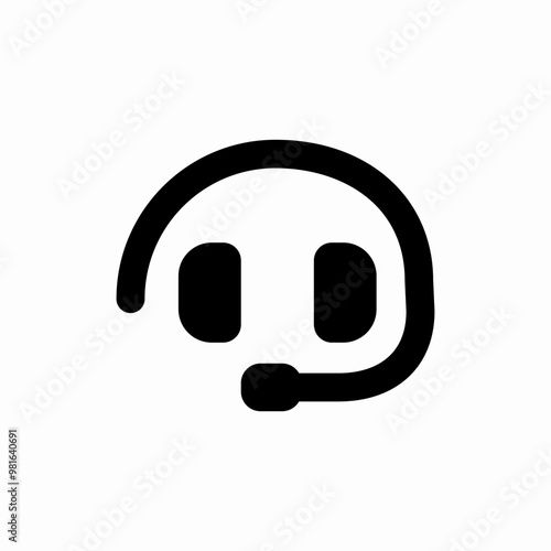 headset support icon sign vector