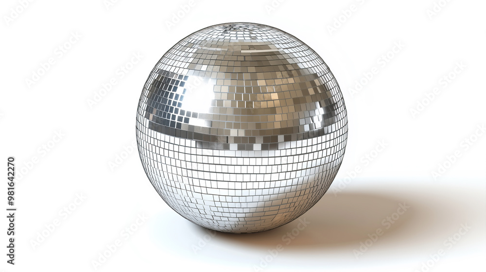 one single disco ball isolated on white background one single disco ball isolated on white background
