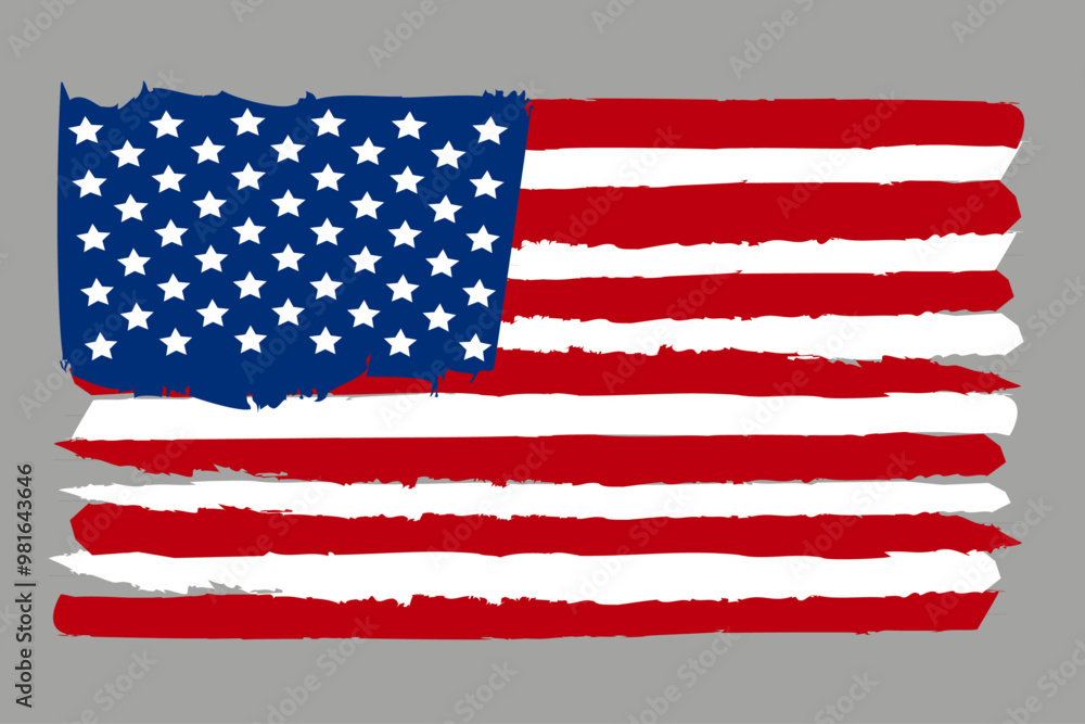 Grungy USA flag, vector illustration on an isolated background. The national flag of the United States. Grungy USA flag, vector illustration on an isolated background. The national flag of the United States.
