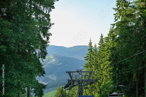 View of cableway in Carpath...