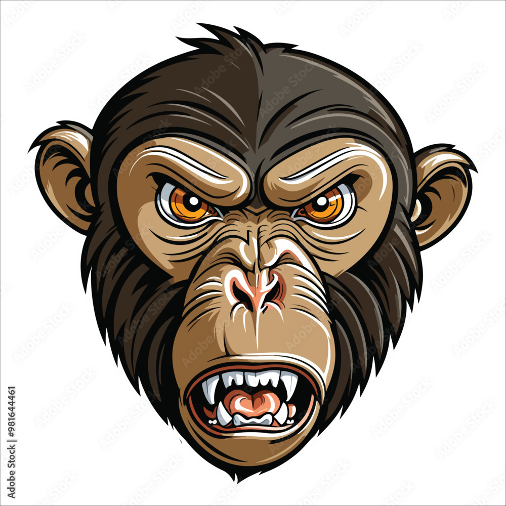 Angry monkey face illustration Angry monkey face illustration