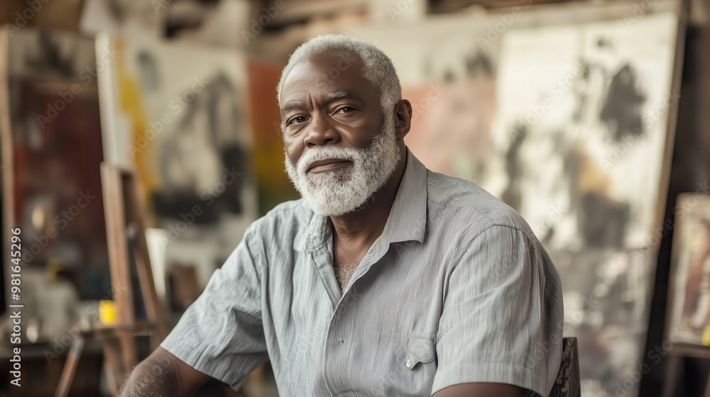 Portrait of a Distinguished Elderly Man in an Art Studio Portrait of a Distinguished Elderly Man in an Art Studio