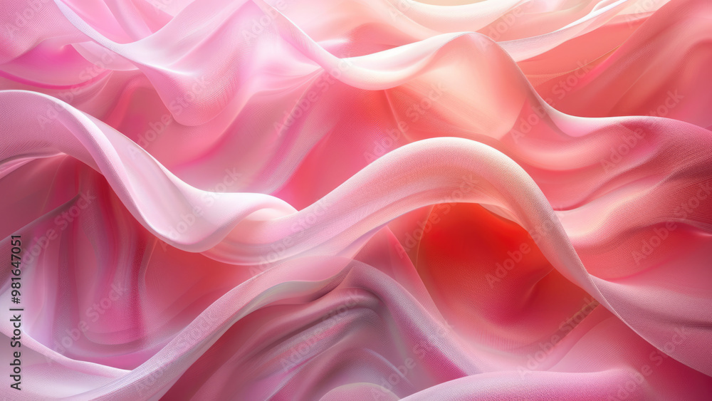 Soft pink sheer fabric layers in wavy design Soft pink sheer fabric layers in wavy design