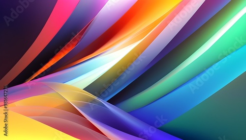 Vibrant geometric shapes in fluid motion with captivating color transitions