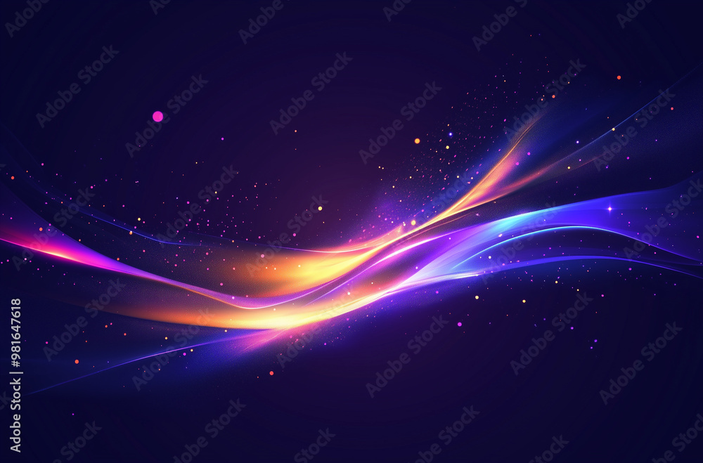 Fototapeta premium Vibrant Abstract Art Slice with Bright Divisions on a Dark Violet Canvas: Contemporary Home Decor