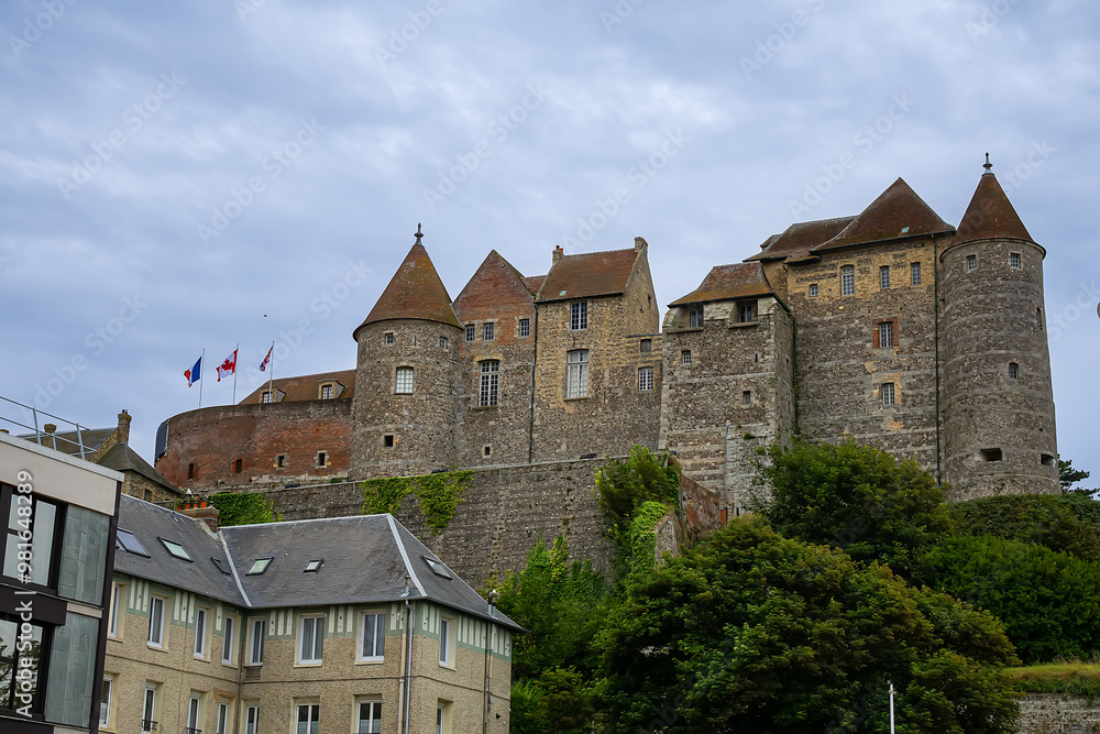 Dieppe Castle (Chateau de Dieppe). King Henry II of England in 1188 founded the Chateau de Dieppe. Dieppe, Normandy, France.