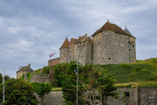 Dieppe Castle (Chateau de Dieppe). King Henry II of England in 1188 founded the Chateau de Dieppe. Dieppe, Normandy, France.