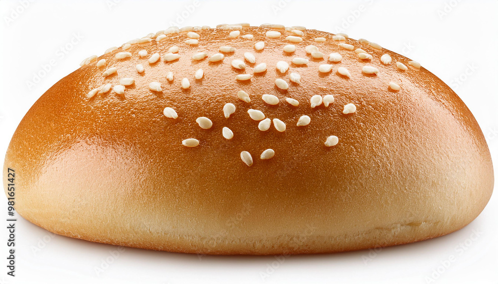 Hamburger bun, bread, isolated on white background, clipping path, full depth of field Hamburger bun, bread, isolated on white background, clipping path, full depth of field