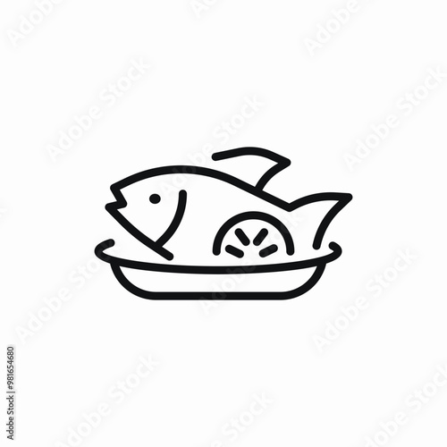 fish food icon sign vector