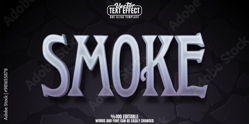 Smoke editable text effect, customizable horror and scary 3d font style