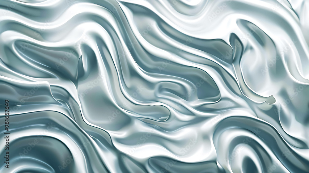 Abstract background with a soft, flowing, silver fabric texture. Abstract background with a soft, flowing, silver fabric texture.