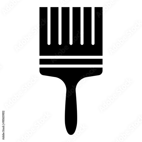 Wall paint brush, paintbrush glyph solid icon