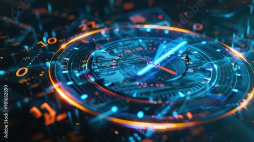 Wallpaper Mural A digital clock face with dollar signs instead of numbers, symbolizing time as money in finance Torontodigital.ca