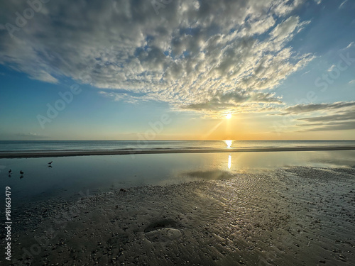 cloudy sunset over florida ocean