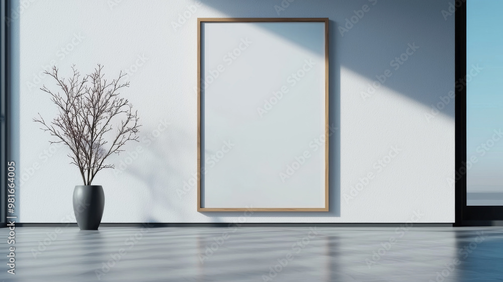 A blank canvas in a modern space. A blank canvas in a modern space.