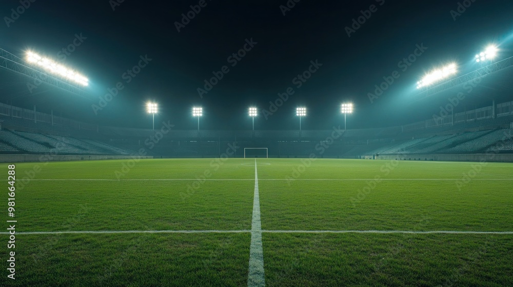 Empty Stadium Under Bright Lights Empty Stadium Under Bright Lights