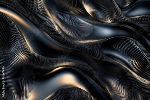 Obraz na płótnie A luxury abstract background with radiant platinum lines weaving through a dark charcoal surface, creating a sleek and modern look. w salonie