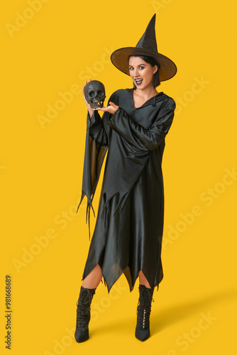 Beautiful young happy witch...