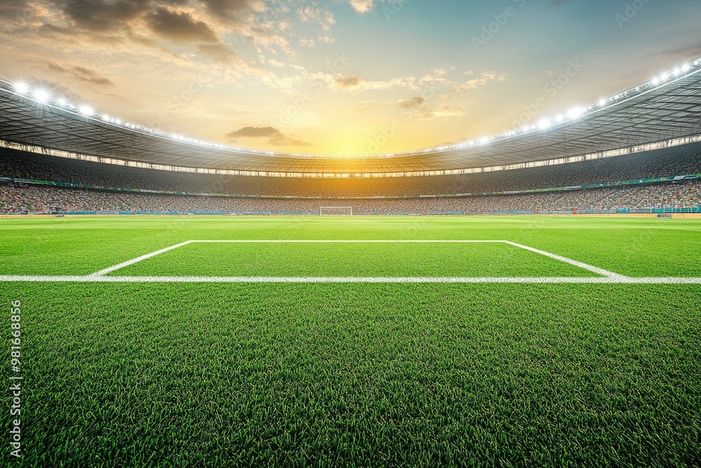 Soccer stadium field, soccer background , ai Soccer stadium field, soccer background , ai