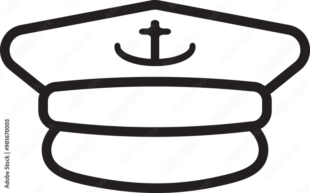 illustration of a captain's hat icon illustration of a captain's hat icon