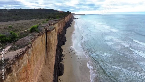 Coastal erosion aerial view great ocean road