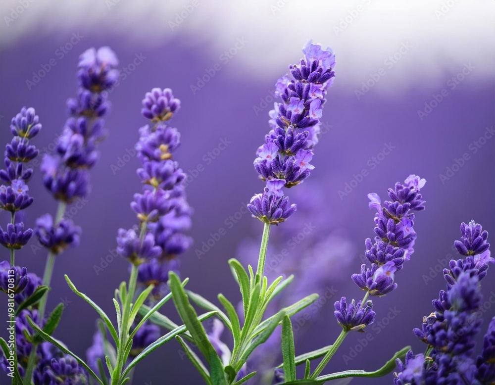 Isolated lavender sprig with depth of field capturing delicate purple flowers and aromatic leaves Isolated lavender sprig with depth of field capturing delicate purple flowers and aromatic leaves