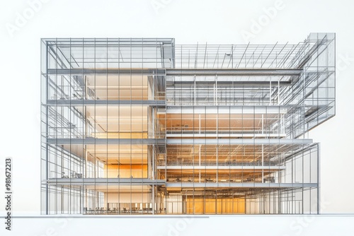 Wallpaper Mural Modern Architectural Design: Layers of Geometric Structures Torontodigital.ca