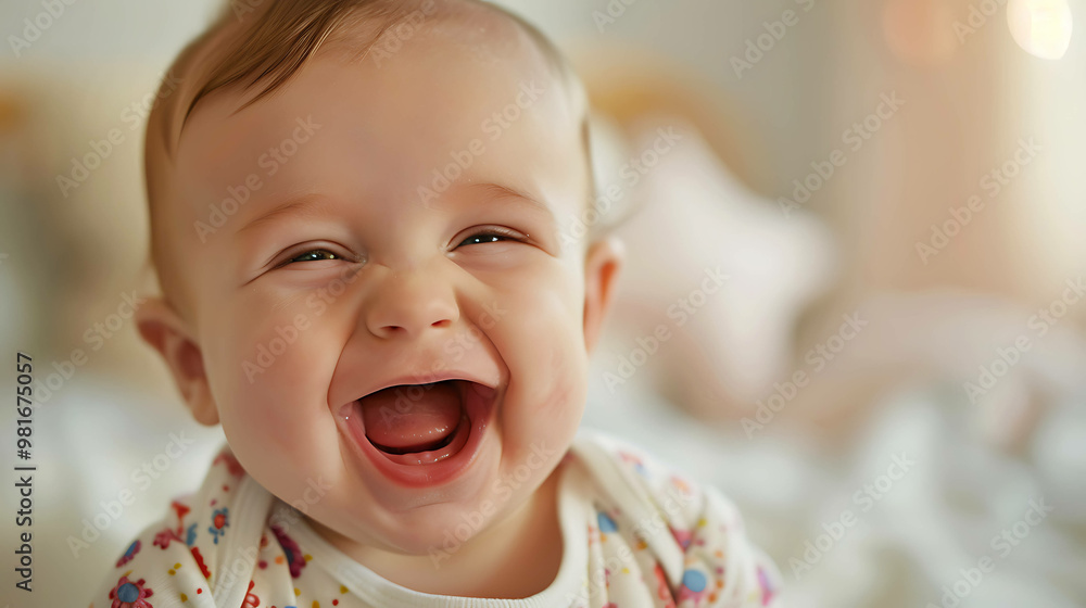Close up portrait of adorable baby laughing. Close up portrait of adorable baby laughing.
