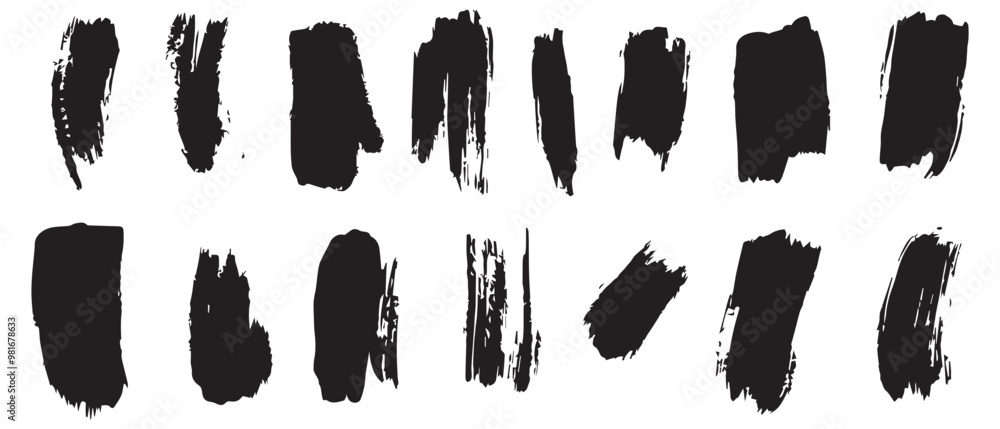Black brush art grunge collection set background design. Black brush art grunge collection set background design.
