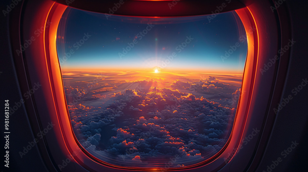 View from airplane window. View from airplane window.