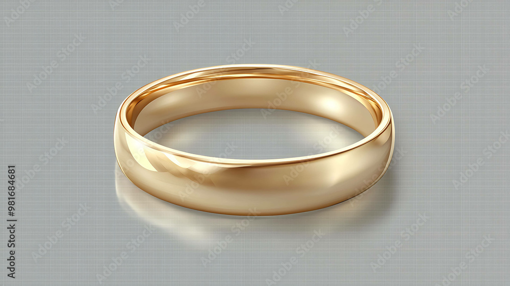 Classic gold wedding band with a polished finish. Classic gold wedding band with a polished finish.