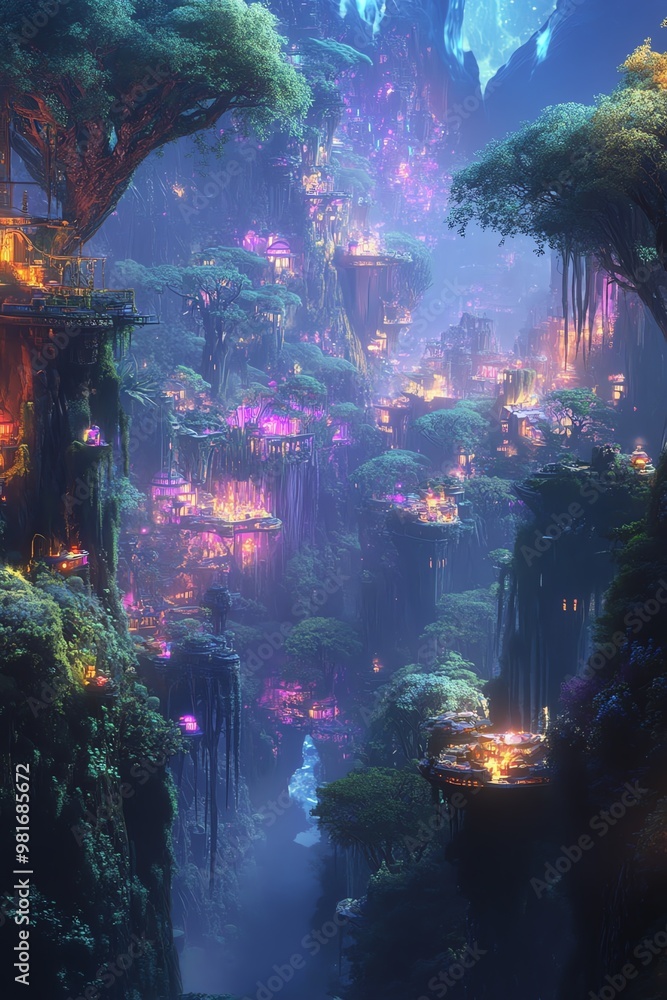 A breathtaking long shot of a fantasy world