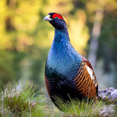 Western capercaillie bird, AI generated photo