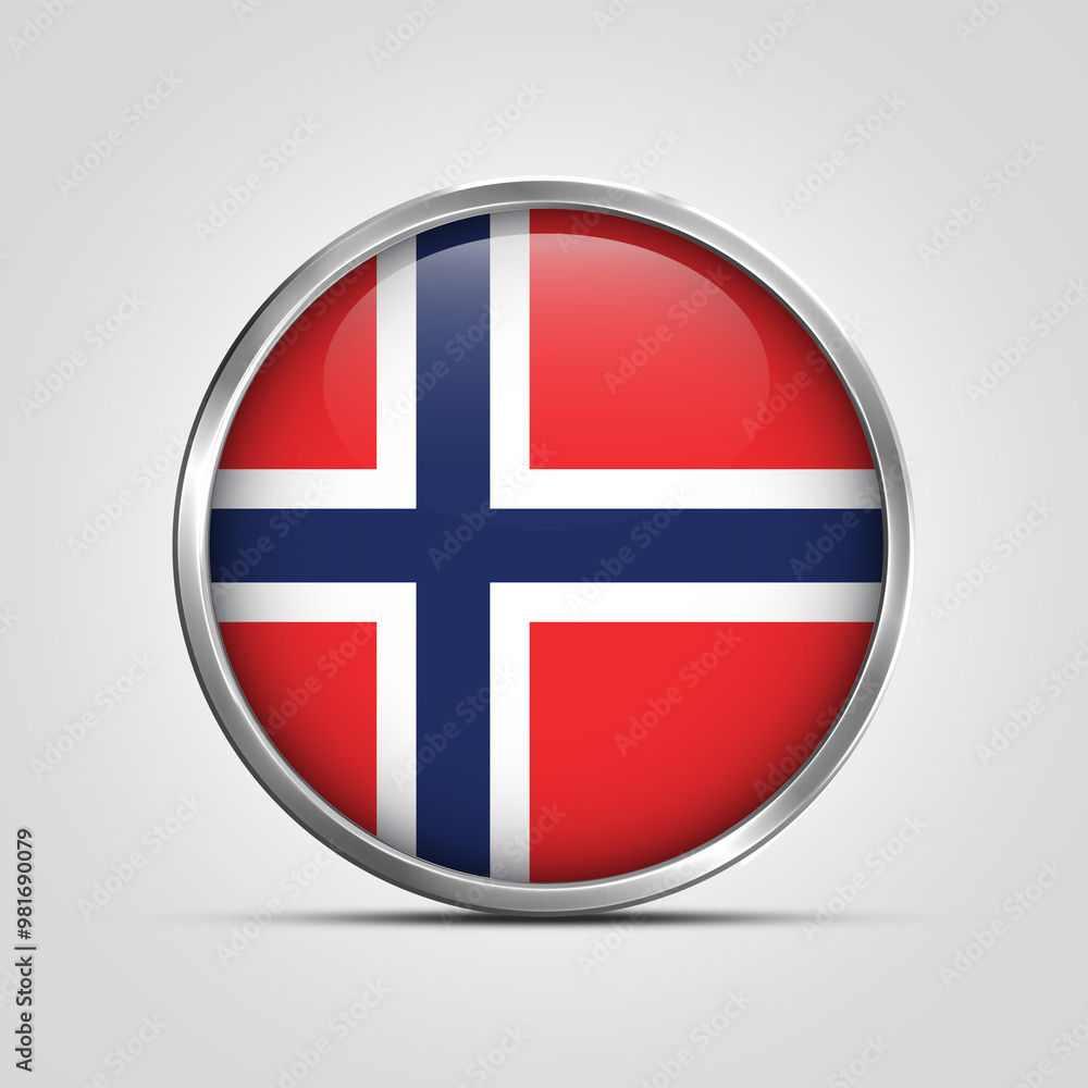 silver plate with glossy flag. Norway flag stamp. made in stamp isolated in white background. royal, allegiance, symbol, minimal, vector, 3d, icon, illustration. silver plate with glossy flag. Norway flag stamp. made in stamp isolated in white background. royal, allegiance, symbol, minimal, vector, 3d, icon, illustration.