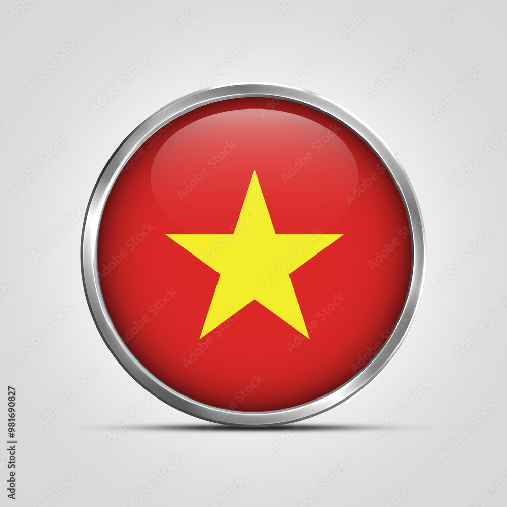 silver plate with glossy flag. Vietnam flag stamp. made in stamp isolated in white background. royal, allegiance, symbol, minimal, vector, 3d, icon, illustration. silver plate with glossy flag. Vietnam flag stamp. made in stamp isolated in white background. royal, allegiance, symbol, minimal, vector, 3d, icon, illustration.