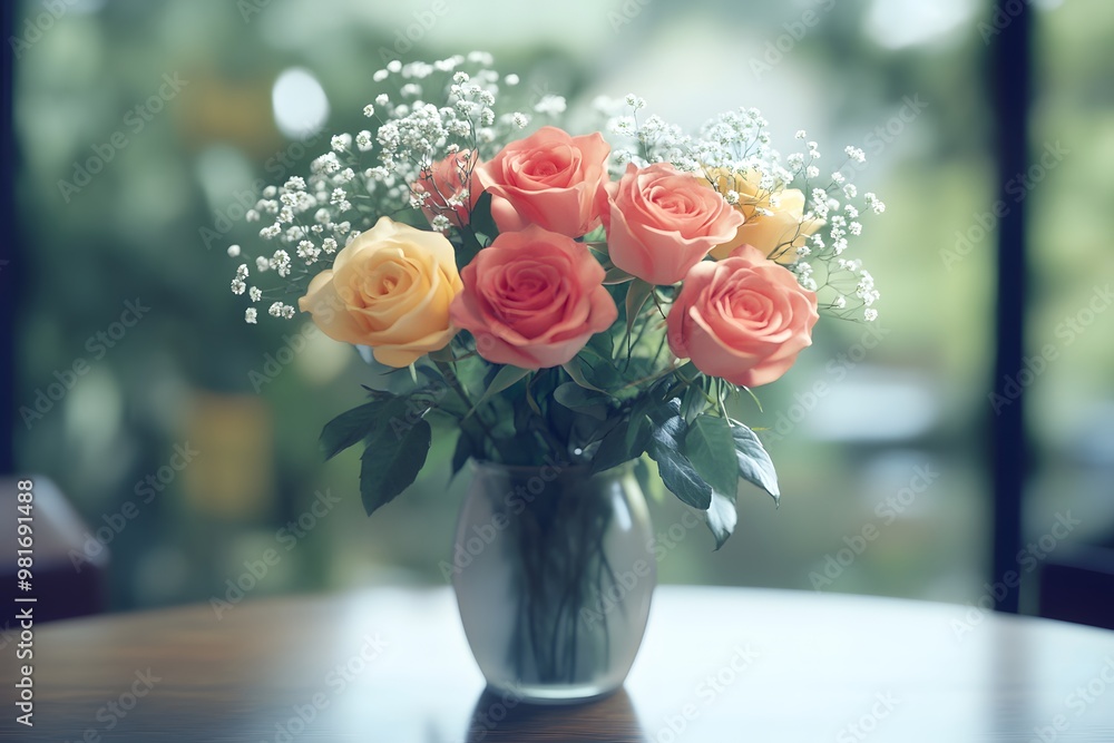 A Bouquet of Roses in a Vase A Bouquet of Roses in a Vase