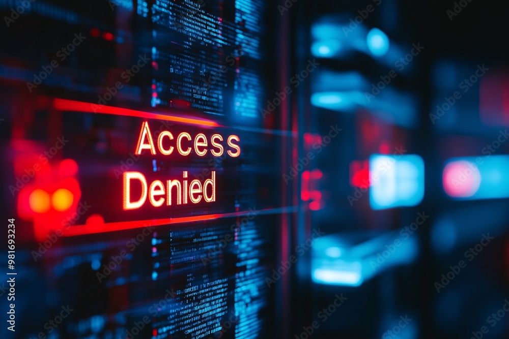 Access Denied Screen Cyber Security Server Data Access Denied Screen Cyber Security Server Data