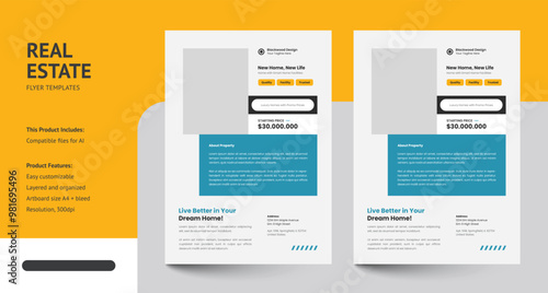 Clean, Modern and Professional Real Estate Flyer Design Templates