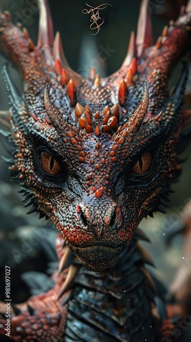 Close Up Portrait of a Majestic Dragon