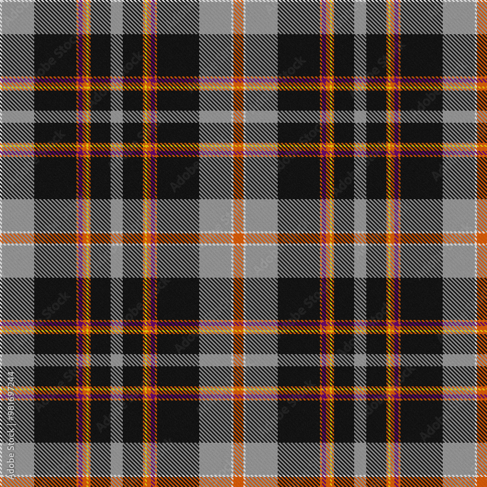 White, Black, Gray, Orange, Purple, Yellow Tartan Weave Pattern - Tile White, Black, Gray, Orange, Purple, Yellow Tartan Weave Pattern - Tile