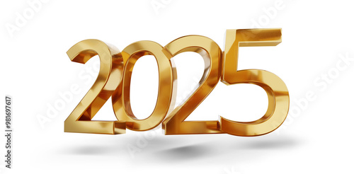 year 2025 golden symbol, 3d...