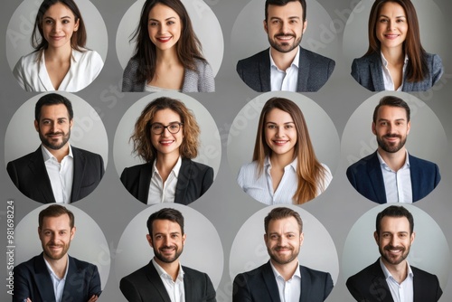 Collage of Diverse Business Professionals Portraits