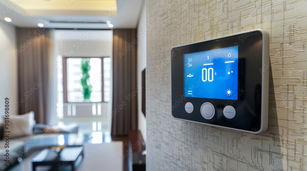 Smart Energy-Efficient Climate Control Panel in a Modern Interior Smart Energy-Efficient Climate Control Panel in a Modern Interior