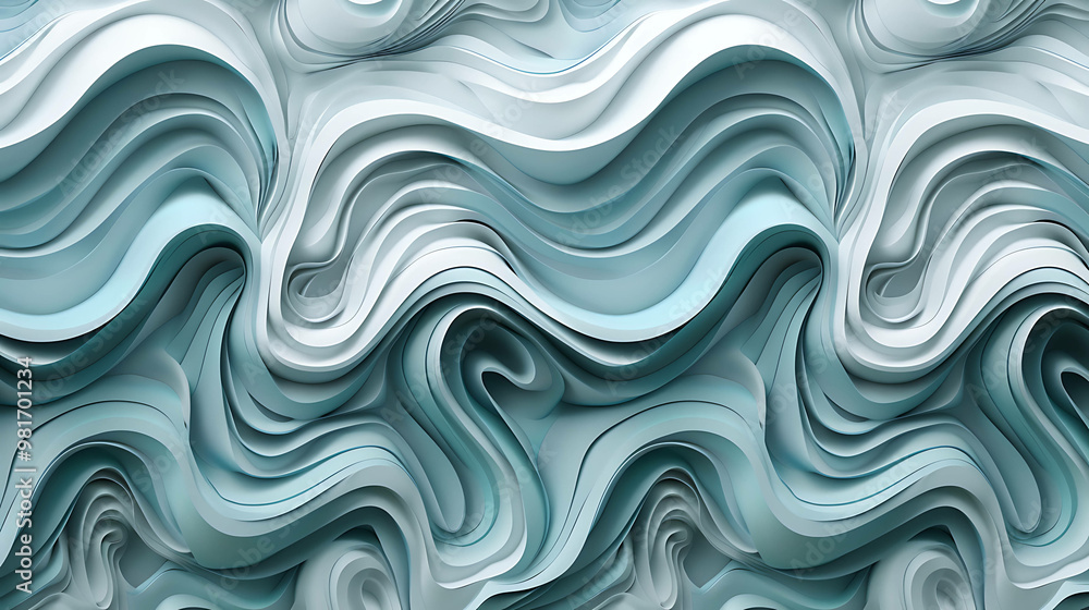 Abstract blue and white 3D wavy pattern. Abstract blue and white 3D wavy pattern.