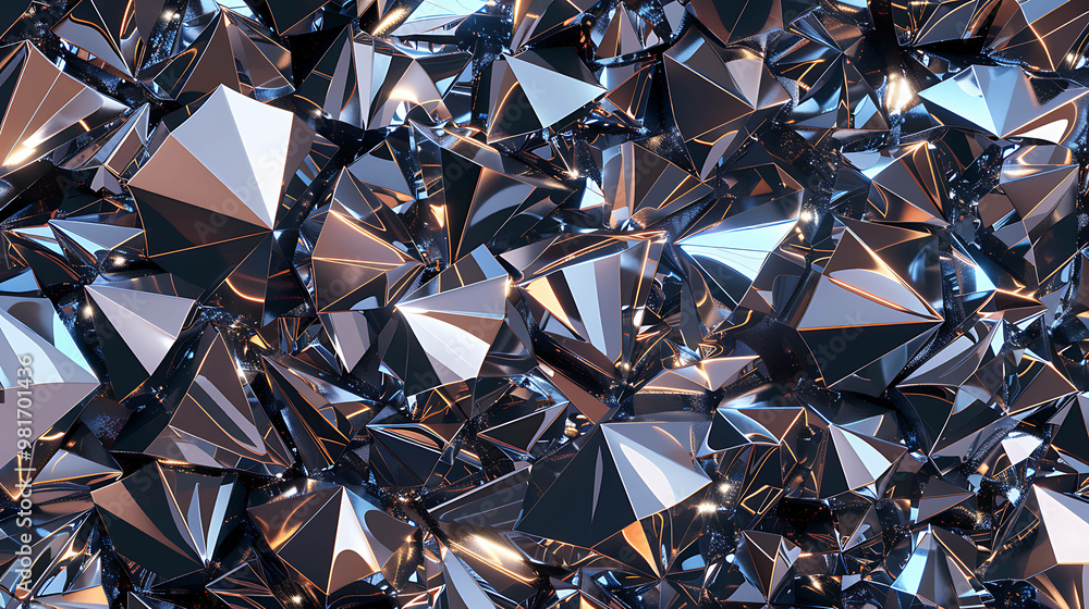 Abstract background with shiny, metallic, geometric shapes. Abstract background with shiny, metallic, geometric shapes.