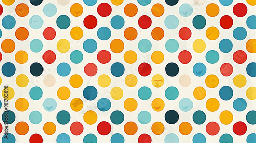 Colorful polka dot pattern background.